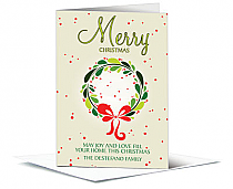 Christmas Fun Holiday Dotted Wreath Cards 5.50" x 7.875" w-envelope