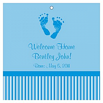 Footprints Baby Square Favor Tag