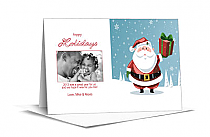 Christmas Card w-Envelope 8" x 4" Santa Claus and Sleight Great Year Family style 