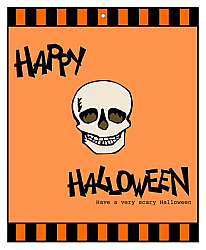 Striped Border Halloween Big Rectangle Favor Tag 3.25x4