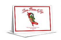 Fully Stuffed Christmas Stocking Holiday Card w-Envelope 7.875" x 5.50" business style