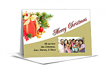 Christmas Corner Mistletoe Present Cards with photo 7.875" x 5.50" w-envelope