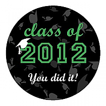 Hats Off Big Circle Graduation Labels