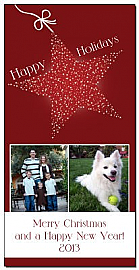 Christmas Star with String Cards with photo and custom text 4"x8" family design