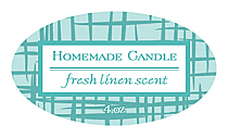 Fresh Linen Candle Label Small Oval