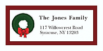 Wreath Christmas Tree Address Labels 2" x .875"