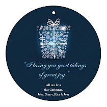 Circle Big Present Ribbon Christmas Hang Tag