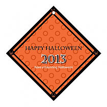 Jack O Lantern Halloween Diamont Favor Tag 2x2