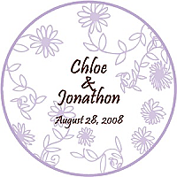 Circle Modern Soft Lilac Wedding Coaster