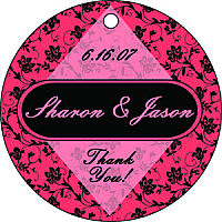 Floral Big Circle Wedding Favor Tags