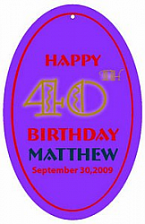 Age Oval Birthday Favor Tag