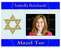 Stripe Star Large Favor Bat Mitzvah Puzzle 