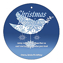 Circle GHanging Dove Christmas Hang Tag